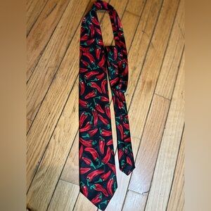Fratelli Novelty Hot Red Peppers Vintage Necktie 100% Polyester